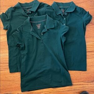 Cat & Jack Forest Green Girls' Polo Shirt - Set of 3